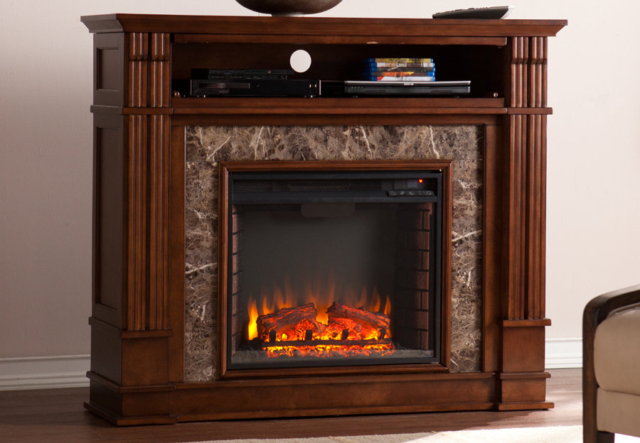 Brown Fireplace