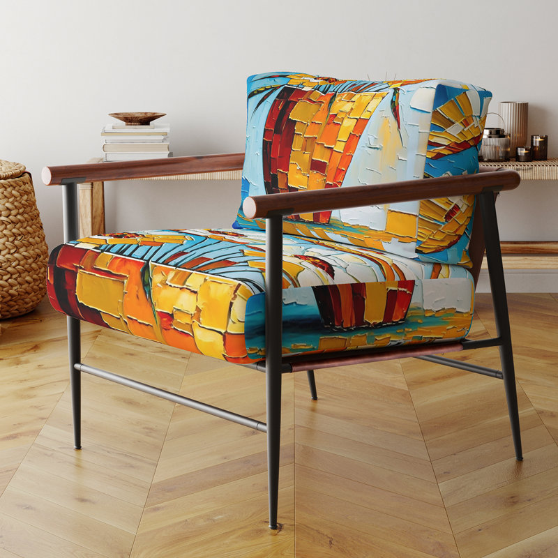 Nature morte fleurs blanches sur fond bleu II - fauteuil rembourré de style campagnard, fauteuil d'appoint bleu, Doré