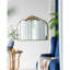 Miroir arqué 39,5 "x 35" avec cadre en métal, miroir mural pour salon Bedrrom