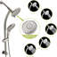 Pomme de douche double 5 "en nickel brossé avec barre coulissante réglable - 5 modes pour personnaliser la salle de bain