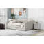 Lit de jour rembourré avec rangement inférieur, taille double, beige-1840095239
