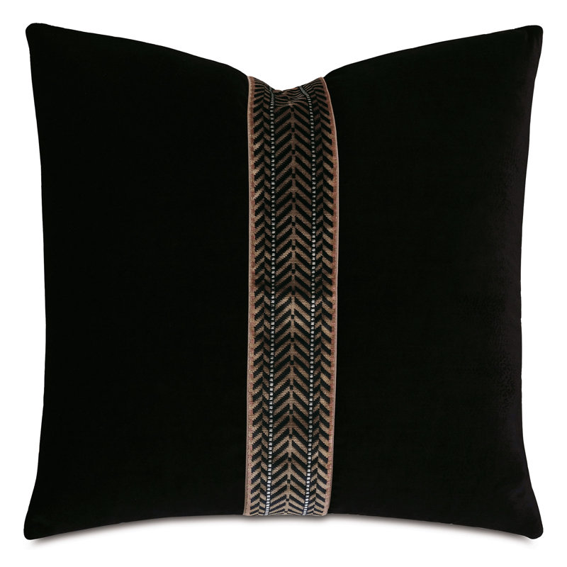 Ebony Appliqued Throw Pillow, 22" x 22"