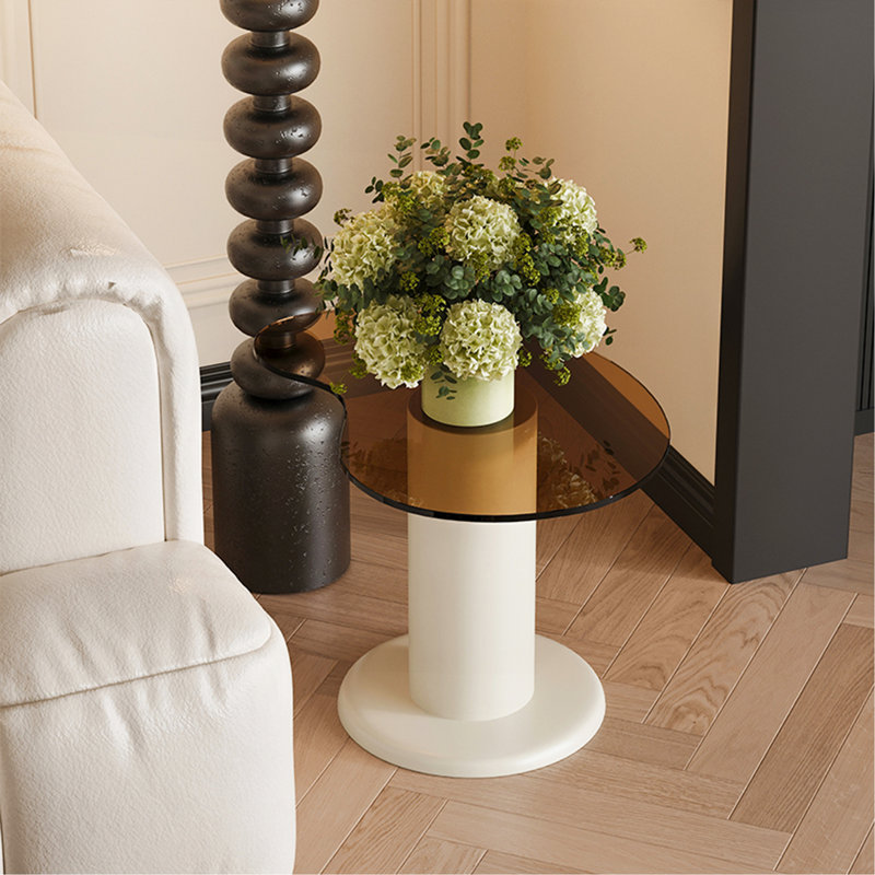 Ensemble de 2 tables basses gigognes blanc crème