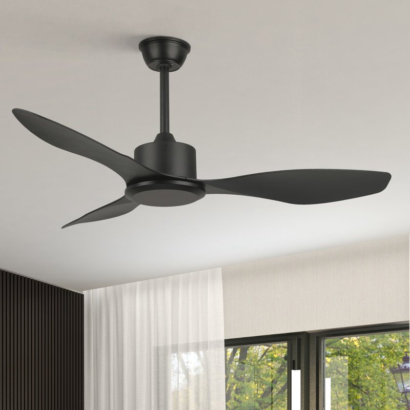 Ventilateur de plafond de chambre à coucher 48 po sans éclairage avec moteur à courant continu réversible 6 vitesses Karlena