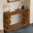 47.24" Wood Console Table With Block Stacked Design