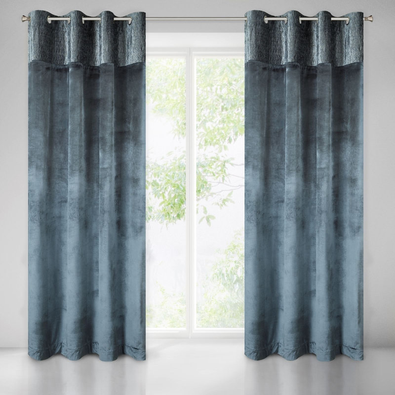 Abena Blackout Curtains Single Panel, Steel
