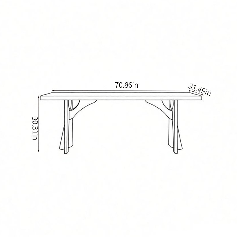 Table de salle à manger Modern Fashion, H 30,31 po x L 70,86 po x l 31,49 po