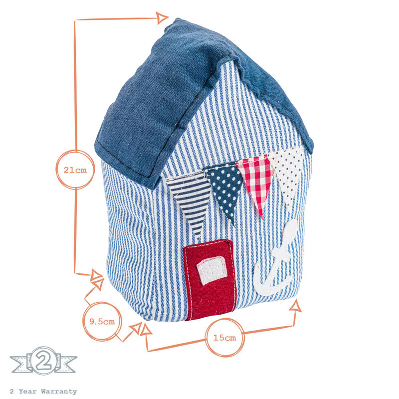 Nicola Spring - Beach Hut Door Stops - 15 x 21cm - Blue Stripe