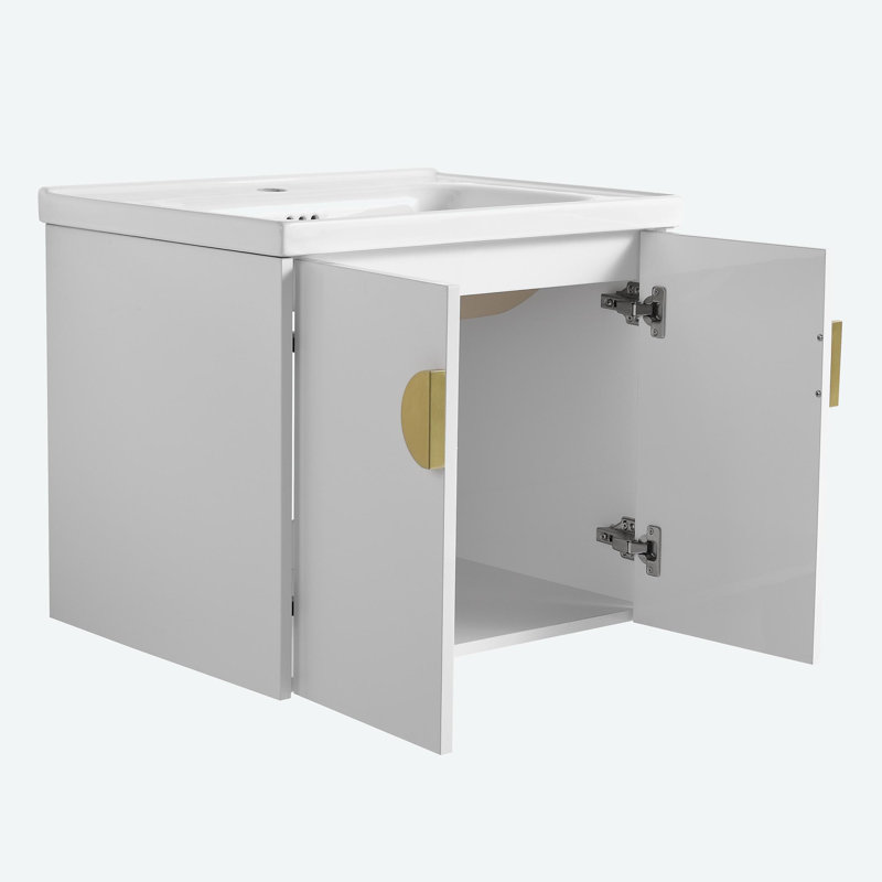 Brilan 23.8'' Single Bathroom Vanity with Ceramic Top