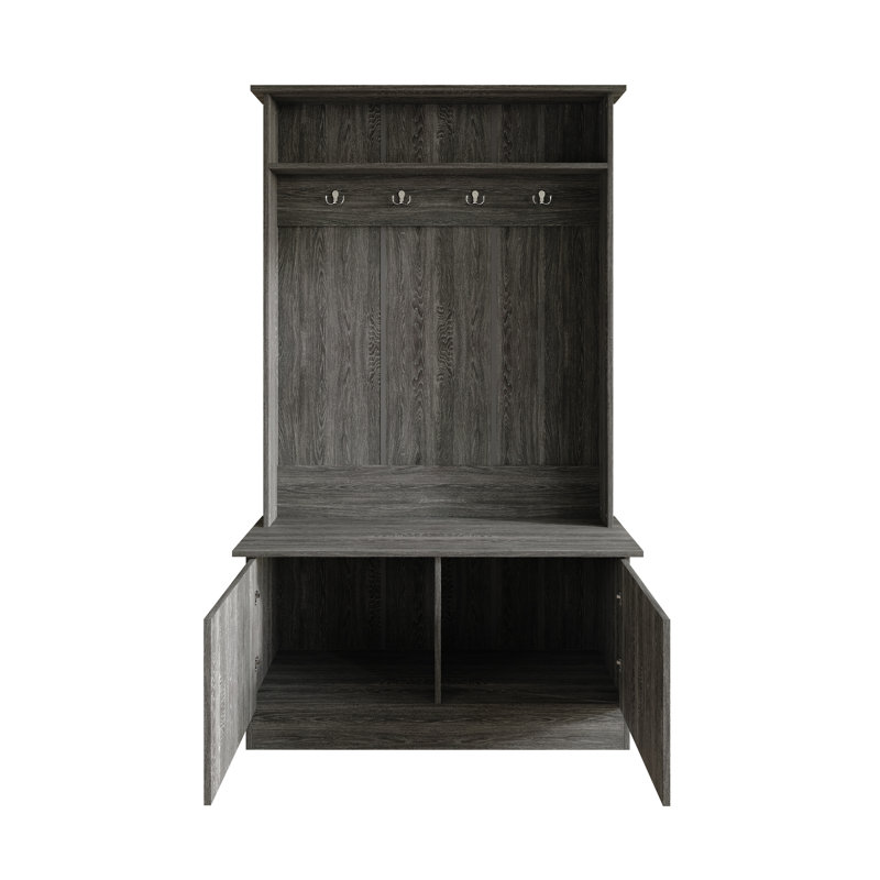 Arbre d'entrée Logenita de 39,96 po de large avec banc, Gris foncé