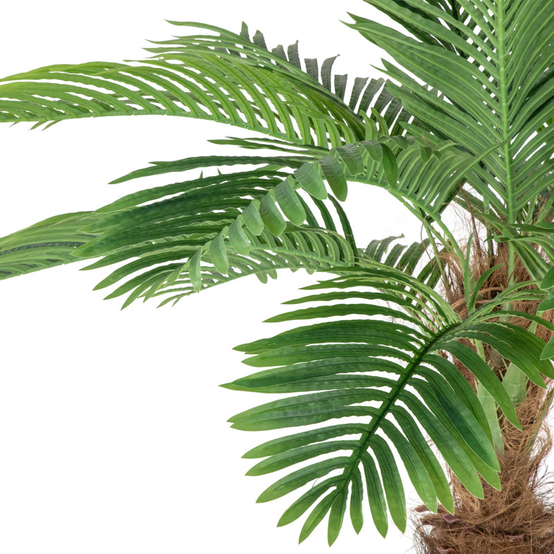 7.25' Green and Brown Potted Artificial Phoenix Palm Tree
