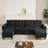 U-Shaped Upholstered Sofa With Two Movable Ottomans, USB Ports And Side Tables-1273140629