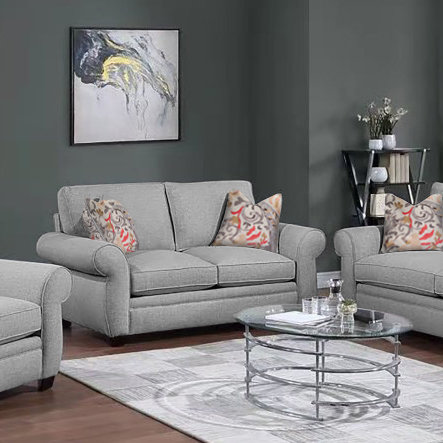Porter Designs Oasis Transitional Loveseat, Gray