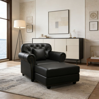 41.3"Upholstered Faux Leather Chair