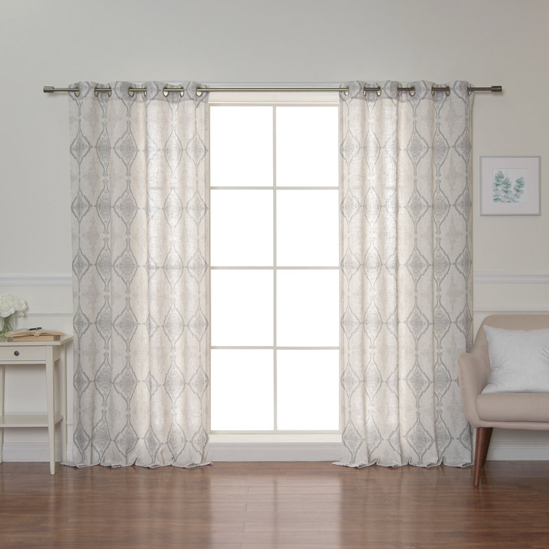 Futrell Semi Sheer Curtain Panel Pair, Gray