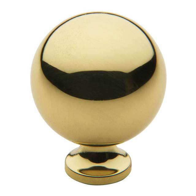 1 1/4" Diameter Round Knob, Polished Brass