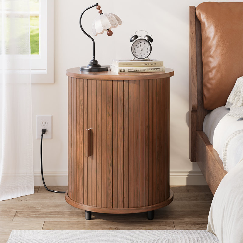 Table de bout ronde LunaSide, Noyer, 1