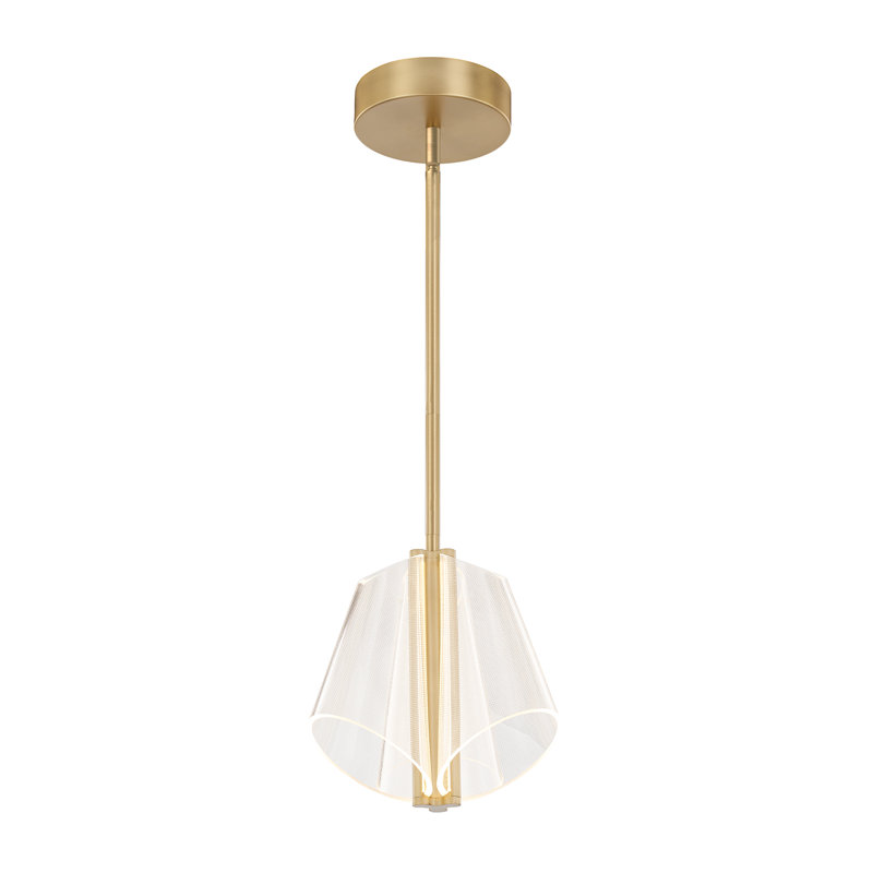 Mulberry 2 - Light LED Unique/Statement Pendant, Brushed Gold/Light Guide