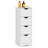 Bathroom Storage Cabinet with 4 Drawers Cut-out Handles Anti-toppling Device White-656821978
