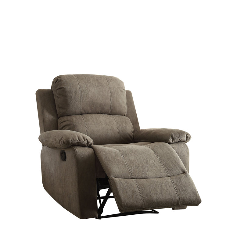 Fauteuil inclinable gris poli avec accoudoirs coussinés