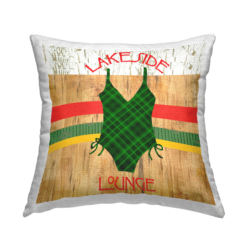 Coussin décoratif d'extérieur à imprimé Lakeside Lounge par Andrea Tachiera
