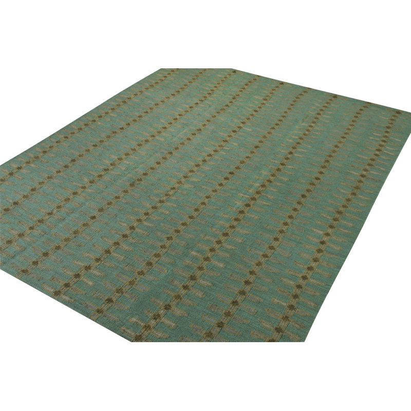 Scandinavian Wool Striped Area Rug, Rectangle 10' x 14'