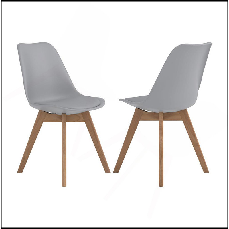 Ensemble de 2 chaises d'appoint en polypropylène, Polypropylène gris
