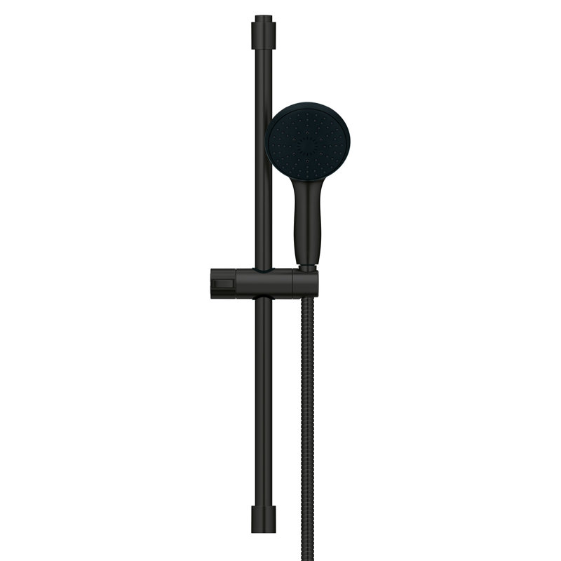 Ensemble de barre de douche ronde 24 po Tempesta 110, 3 jets, Noir mat