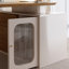 Bureau à 3 tiroirs brun + beige-blanc en L massif + bois manufacturé + verre-2118133782-2118133780