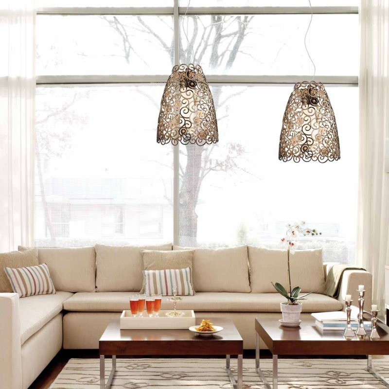 Lustre à intensité variable en cristal Crystal, Transparent, Bronze, 55” Width x 70” Height