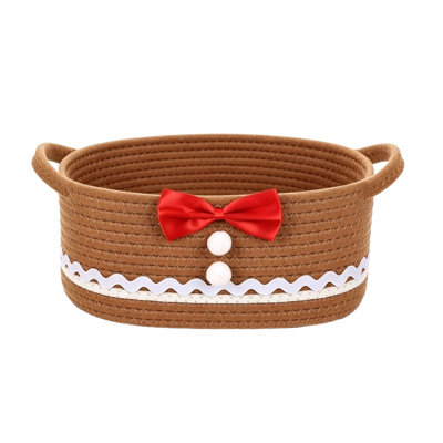 1PCS Storage Basket Toy Snack Sorting Basket. Fruit and Snack Gift Basket Weave Storage Basket Equipped with Ribbon and Bag Festival Decorations Basket