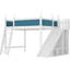 Lit mezzanine double bleu et blanc avec tablettes de rangement, glissière amovible, processus d'assemblage facile, pour l'organisation de la chambre à coucher, bois de pin amovible intégré, conception-1413758092-1413758080