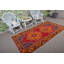 Tapis en laine Anatolian rétro fait à la main idéal pour le salon avec motif floral et style bohémien rouge