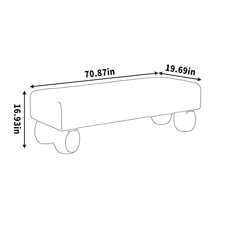 Kasten, H 16,93 po x l 70,87 po x P 19,69 po