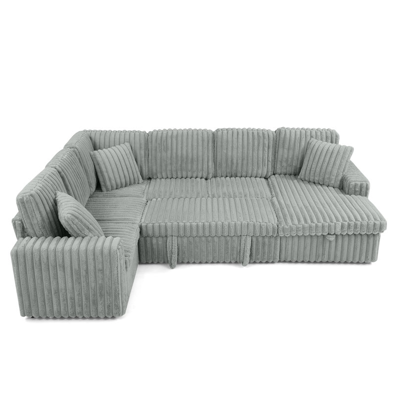 Canapé rembourré Corduroy, Gris