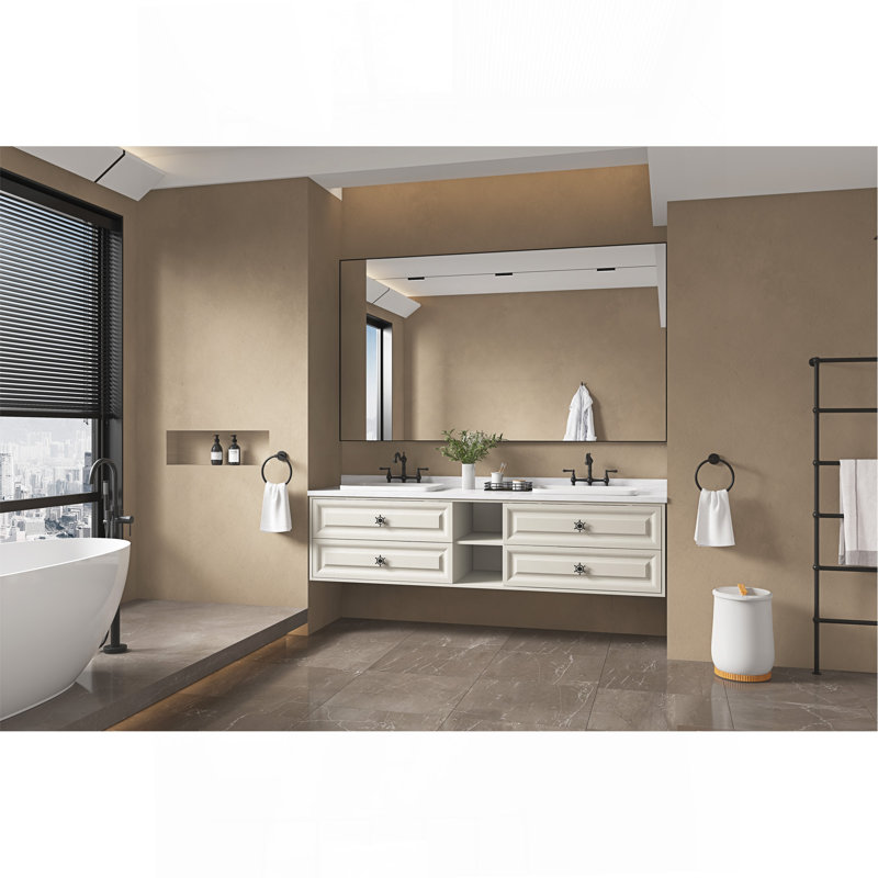 Miroir de salle de bain avec cadre en métal pour mur
