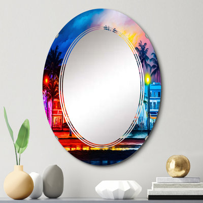 Pauka Miami Beach Holidays II - City Miami Wall Mirror