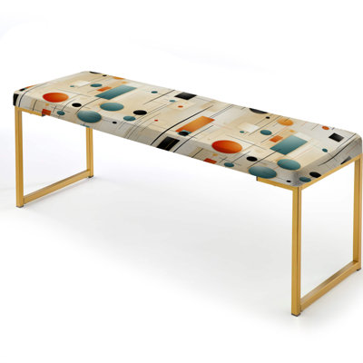 Resler - Eclectic Upholstered Gold Bench
