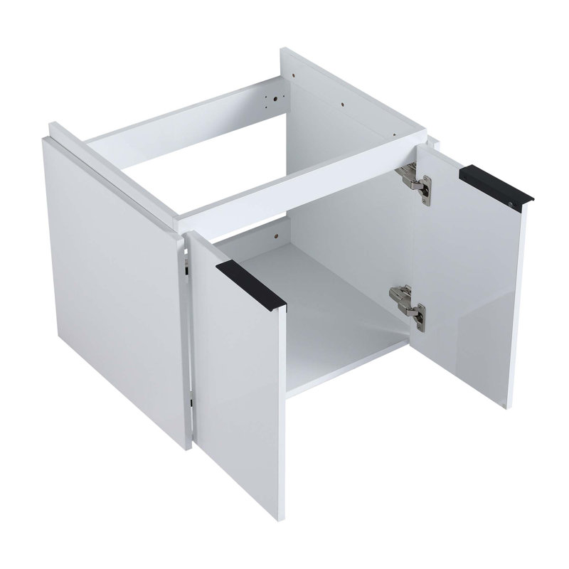 Meuble-lavabo à fermeture en douceur avec lavabo, convenant à une petite salle de bain, 48"