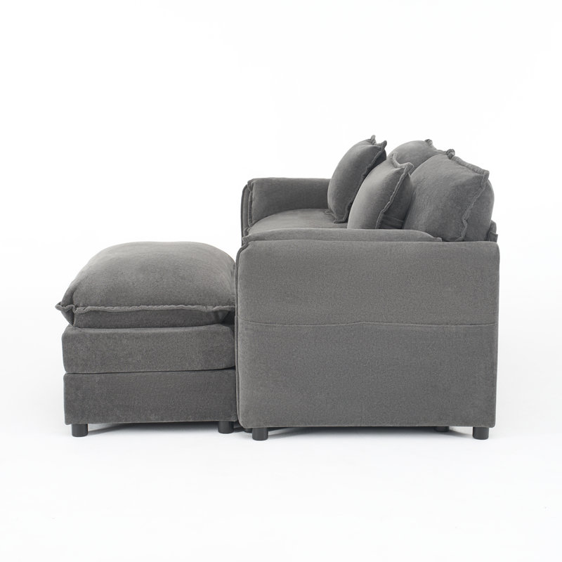 Comfortable Grey Chenille Sofas, Modern Modular Design For Home