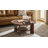 Transitional 40"W Round Unique Turned Spindle and Slab Leg Design Coffee Table with Storage Shelf-1348405257
