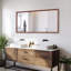 Miroir de salle de bain rectangulaire surdimensionné de 60 po x 30 po avec cadre en noyer