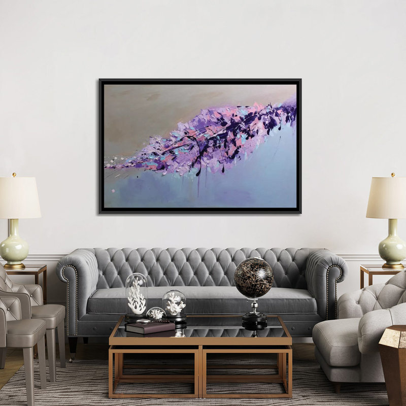 «The Leaf», reproduction sur toile, H 18 po x l 26 po x P 1,5 po, Toile encadrée noire, Pas de tapis