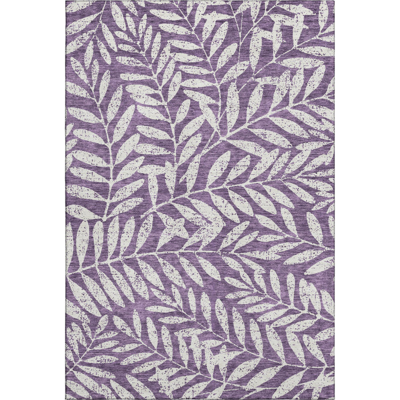 Premium Machine Washable Prisco Purple Rug, Rectangle 9' x 12'
