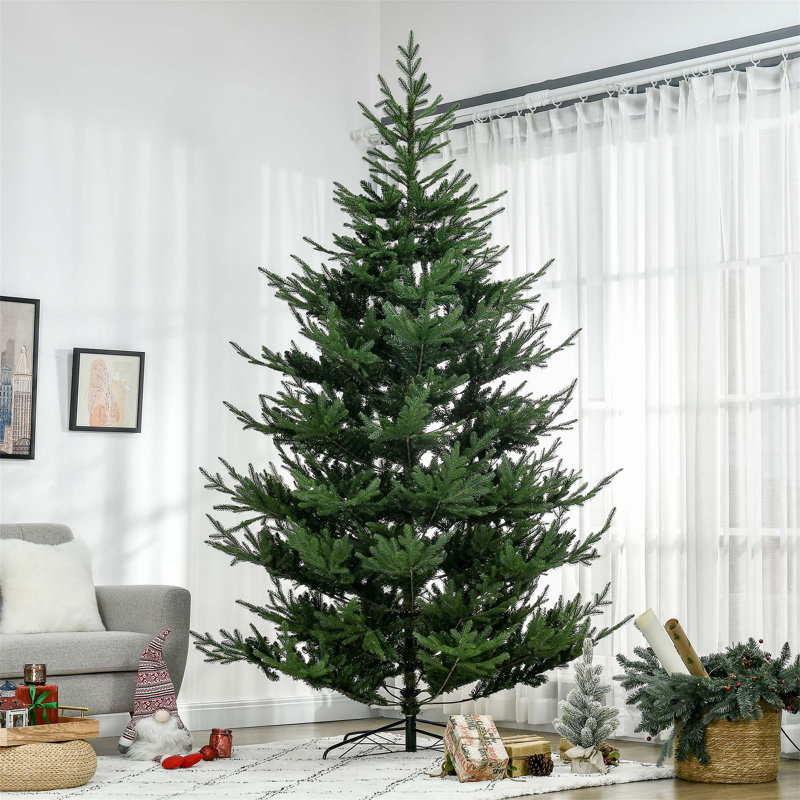 Arbre de Noël artificiel régulier (double) avec aiguilles vertes, 9'