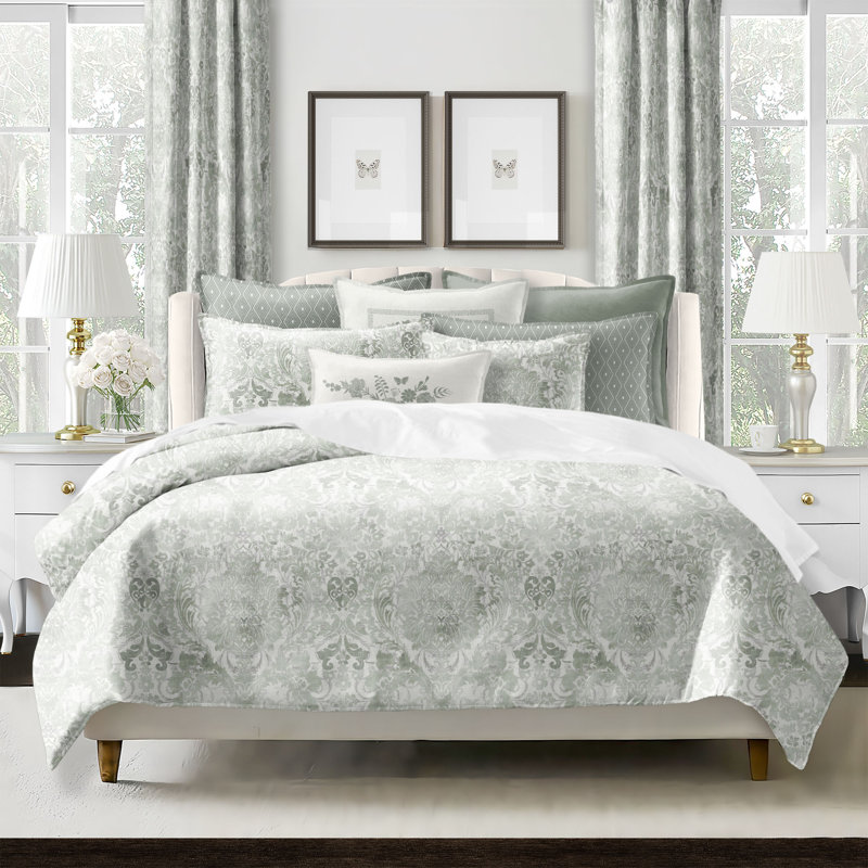 Savannah Cotton Coverlet Set 8 Piece, Twin Coverlet / Bedspread + 7 Additional Pieces, Sage