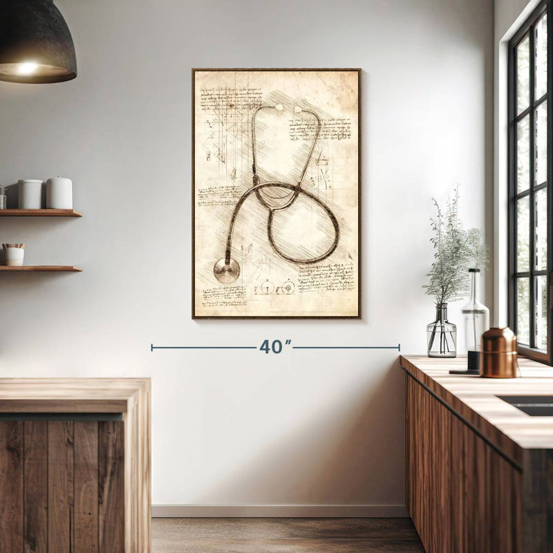 Stethoscope, 27" x 40", Floating Frame Walnut
