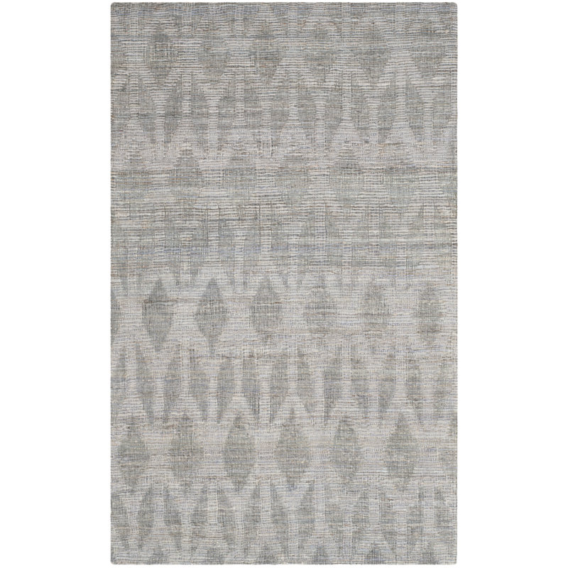 Doleman Hand Woven Jute/Cotton Geometric Rug in Gray/Gold, Rectangle 10' x 14'