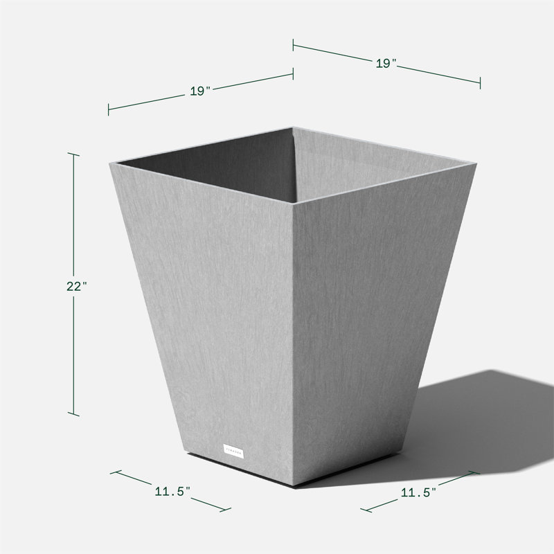 Pure Series Nobleton Planter, Charcoal Gray, 22" H x 19" W x 19" D, 2