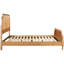 Grand lit plateforme tissé Cane avec structure en bois massif et panneaux synthétiques - Décoration moderne et aérée